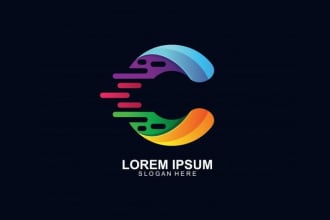 design tech startup, cyber security and technology logo