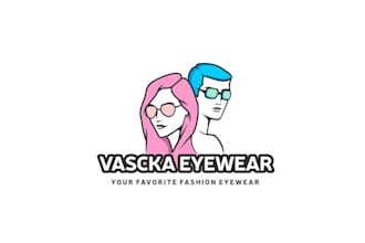 design an eye catching eyewear and cartoon logo branding package