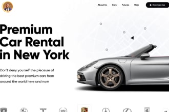 design car rental website, car rental, car dealership, car booking website
