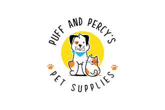 cartoon dog cat logo illustration pet supply shop
