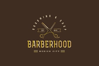 do an outstanding barber shop logo with express delivery