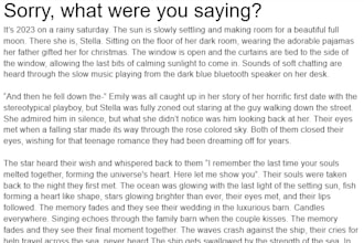 write a unique fantasy or emotional short story
