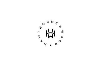 do fantastically structured hawthorne wood restaurant logo