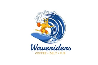 design fantastically structured wave riders logo