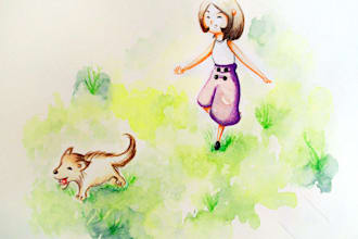 draw a beautifull children illustrations