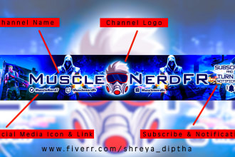 design an eye catching youtube banner and logo for your channel