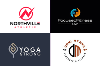 design minimalist healthcare gym and fitness logo
