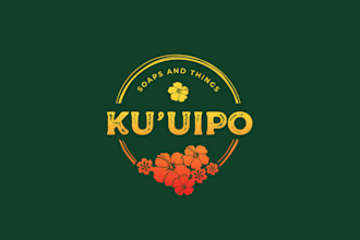 hipster tropical bath soap company logo