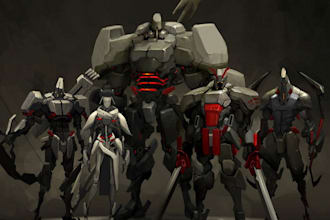 make mecha, robot, armored character design
