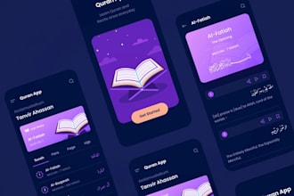 do ui ux design for quran app, islamic prayer app, religious app, bible app