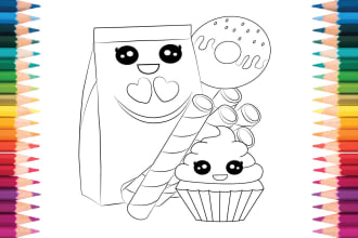 illustrate 15 basic coloring book pages