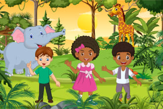 do children book illustration and cover page