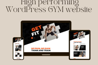 create a wordpress gym or godaddy wordpress website
