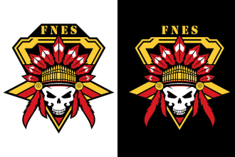 provide a military, skull, tactical, badge logo