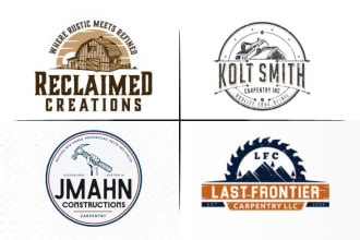 do woodworking carpentry wood crafts handyman logo design
