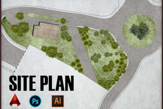 draw 2d landscaping drawing in autocad