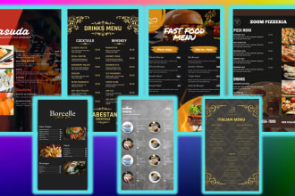 do a professional menu design for your restaurant coffee bar
