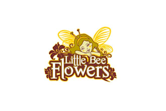 design known and trustworthy little bee flowers logo
