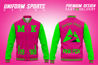 custom design varsity jacket 3d mockup