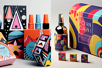 design shampoo, cosmetic labels, food chocolate package design