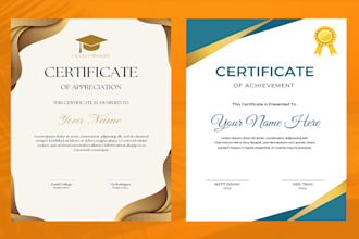 design awesome certificate, fast and only for you
