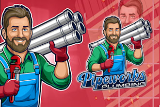 design cool mascot cartoon character logo for your business