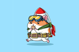 hamster heroes card game logo design
