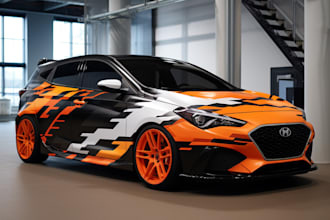 create professional car wrap and mockup for your vehicle