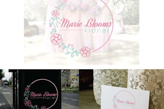 provide a botanical boho hand drawn feminine floral logo