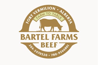 do a vintage agriculture landscape farm irrigation logo