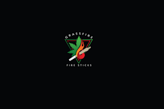 design marvelously important grassfire fire sticks logo