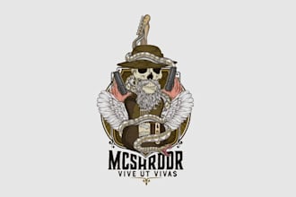 design rock guitar player logo