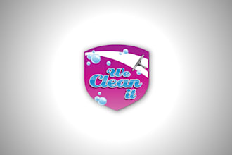 create a professional cleaning and maintenance logo