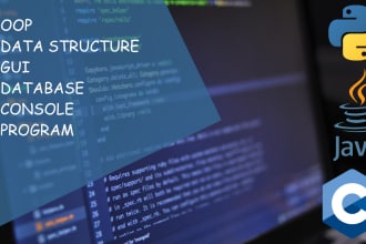 do python java and c plus tasks both gui and cli based