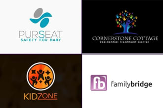 make modern childcare children logo design