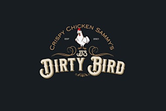vibrant edgy crispy chicken sandwich restaurant logo