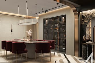 modern entrance with dining area interior design