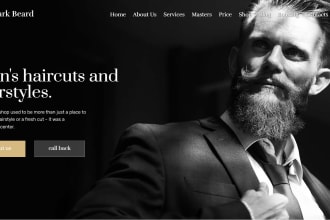 create barbershop website, hair salon website with booking