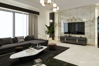 do bedroom and kitchen interior design realistic render