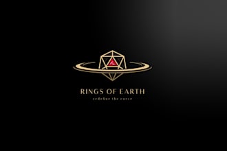 luxury jewelry futuristic space themed logo