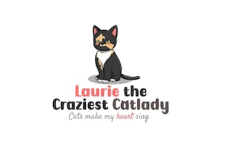 craziest cat lady looking crazy business logo