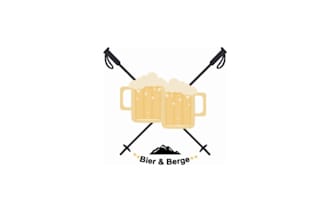 design top quality beer and mountains logo