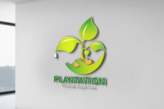 design unique logo about nature agriculture eco landscape and lawn care