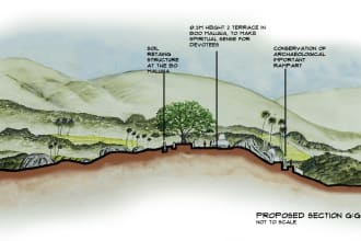 draw landscape plans, section and elevations