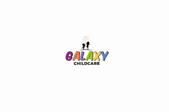 design superior conventional galaxy childcare logo