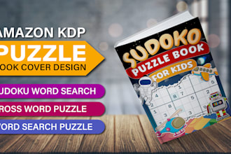 do unique KDP sudoku word search and puzzle book design