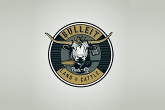 cattle crop local farm logo design
