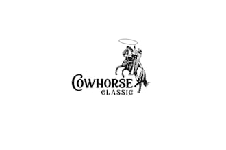 cow horse classic logo design