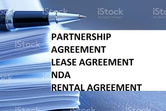 legal partnership agreement, contract, shareholder agreement