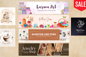 design a professional banner icon logo for etsy store